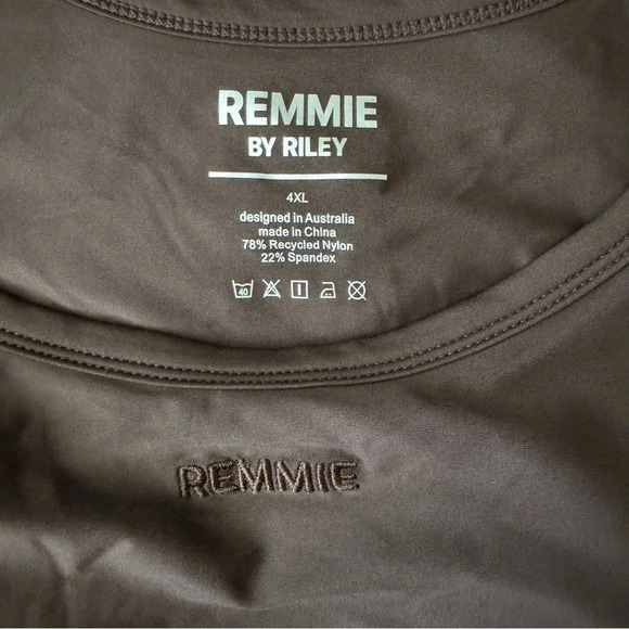 NEW REMMIE BY RILEY Coffee Reversible Romper ONE PIECE SWIMSUIT Size 4XL - Picture 10 of 11